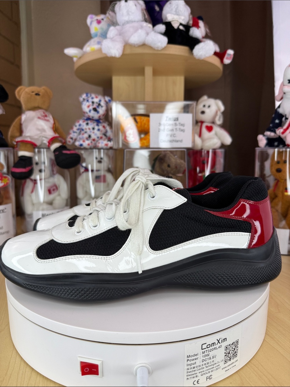 💥PRADA - America's Cup Sneakers Patent leather and Technical Fabric - Size 8 UK - Picture 4 of 14